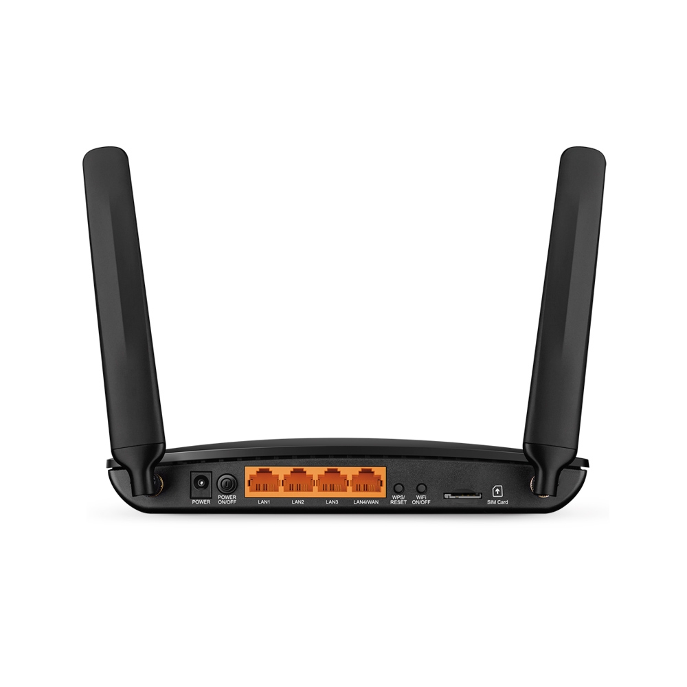 Роутер TP-LINK TL-MR6400 (300Mbps, 2.4GHz, 4 ports, 100Mbps, 2 внешние съёмные антенны, 4G LTE, Micro SIM, black)