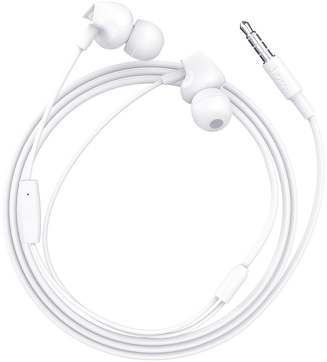 Наушники hoco M60 Perfect sound (затычки, для мобильных устройств, с микрофоном, 1.2m, white)