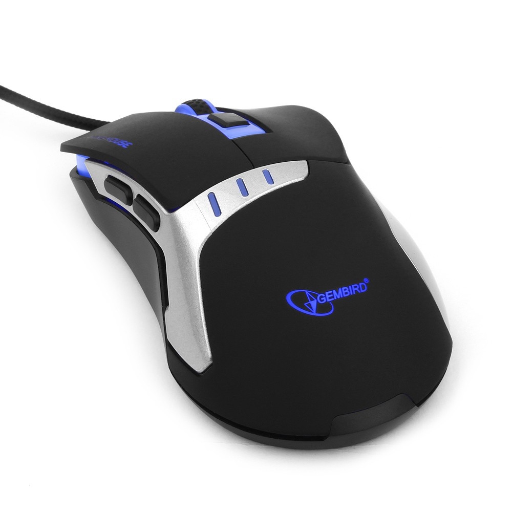 Мышь Gembird MG-520 (USB, optical, 3200dpi, игровая, 1.75m, black)