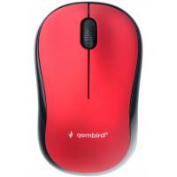 Мышь беспроводная Gembird MUSW-270 (optical, 1000dpi, 2xAAA, soft-touch, black-red)
