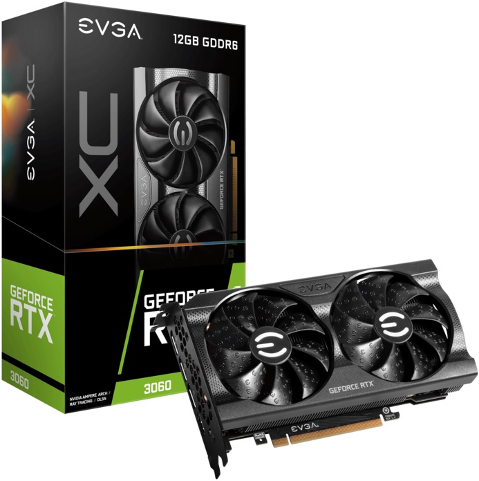 Видеокарта EVGA GF RTX3060 12Gb (12G-P5-3657-KR, 192bit, GDDR6, HDMI+3xDP) RTL
