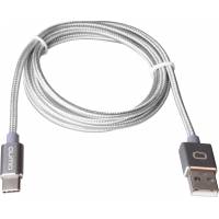 Кабель USB 2.0 Am - Type-C 1.0m (22475, 2A, 10W, нейлоновая оплётка, silver) QUMO