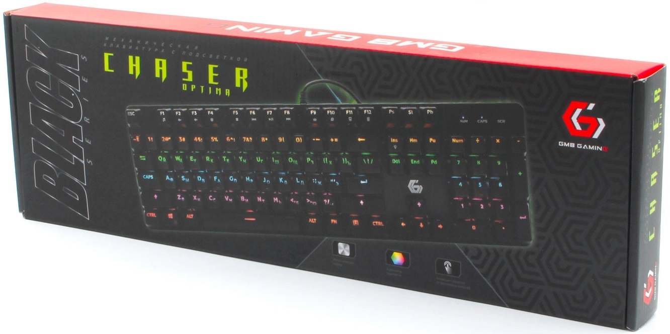 Клавиатура Gembird CHASER OPTIMA KB-G530L (USB, механическая, регулируемая подсветка, игровая, black)