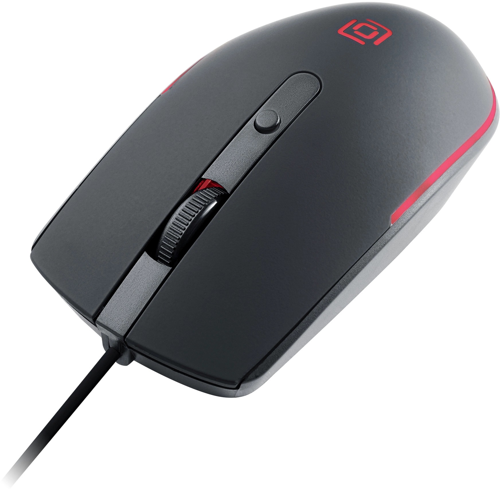 Мышь Oklick 100M (USB, optical, 1600dpi, подсветка, soft-touch, 1.6m, black)