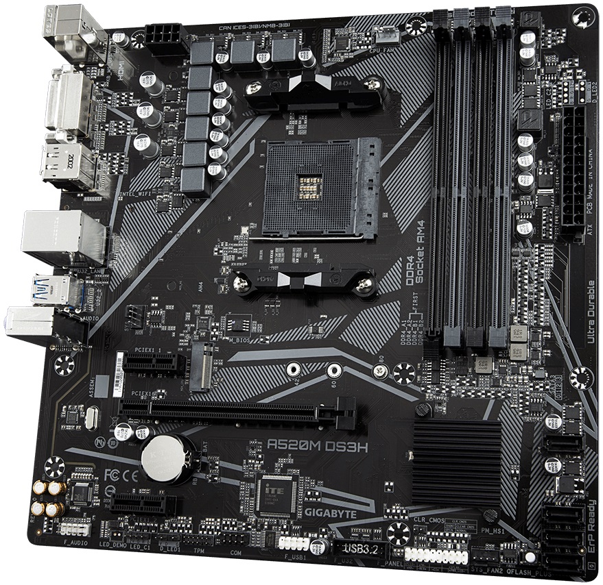 Материнская плата Gigabyte A520M DS3H (AM4, mATX) RTL