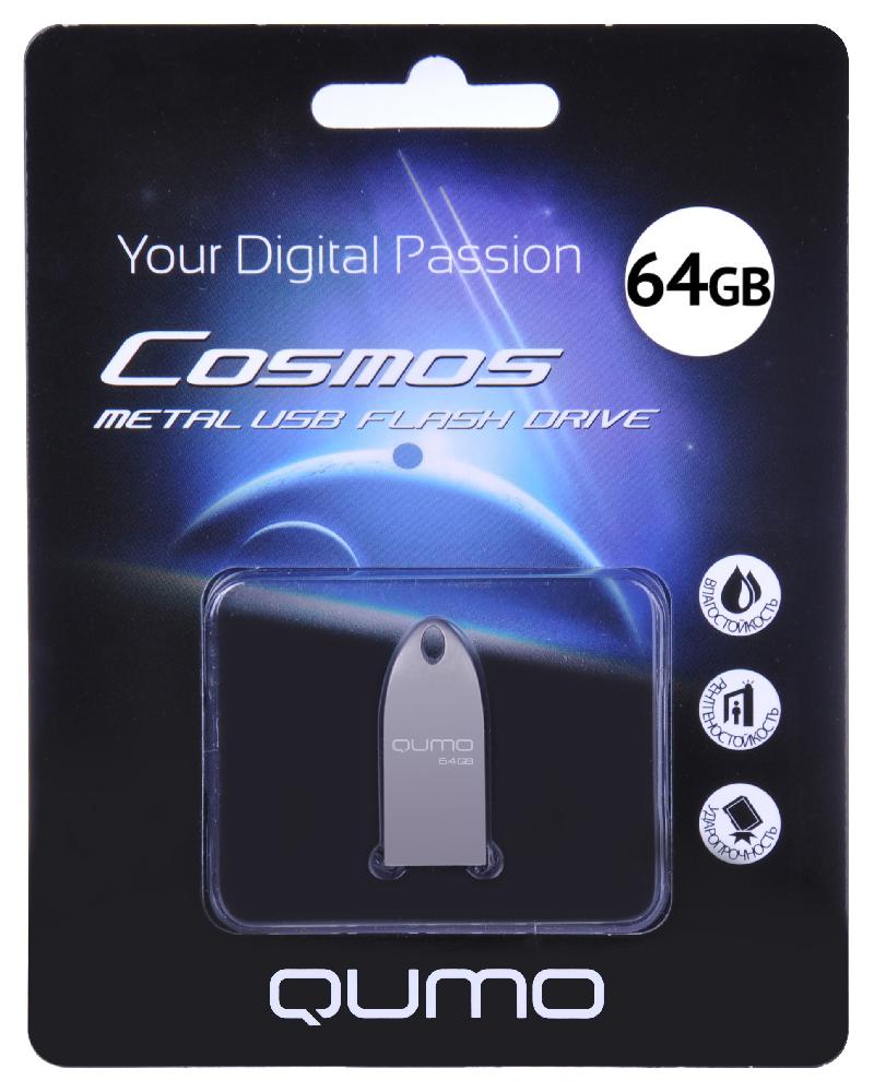 Флеш накопитель USB 2.0 64Gb QUMO Cosmos (QM64GUD-Cos-s) silver