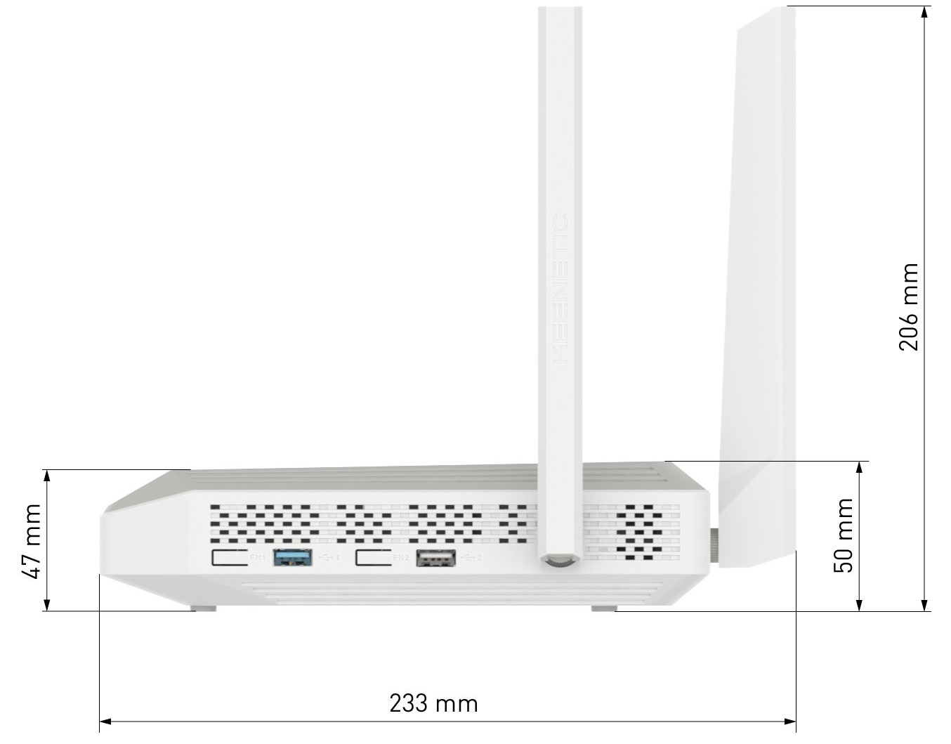 Роутер Keenetic Giant (KN-2610) (1267Mbps, 2.4/5GHz, 9 ports, 1000Mbps, 4 внешние съёмные антенны 5dBi, SFP 1000Mbps, USB 3.0, USB Printer/FTP Server/3G/4G, white-grey)