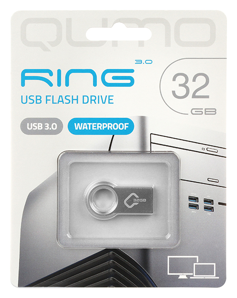 Флеш накопитель USB 3.0 32Gb QUMO Ring (QM32GUD3-Ring, silver)