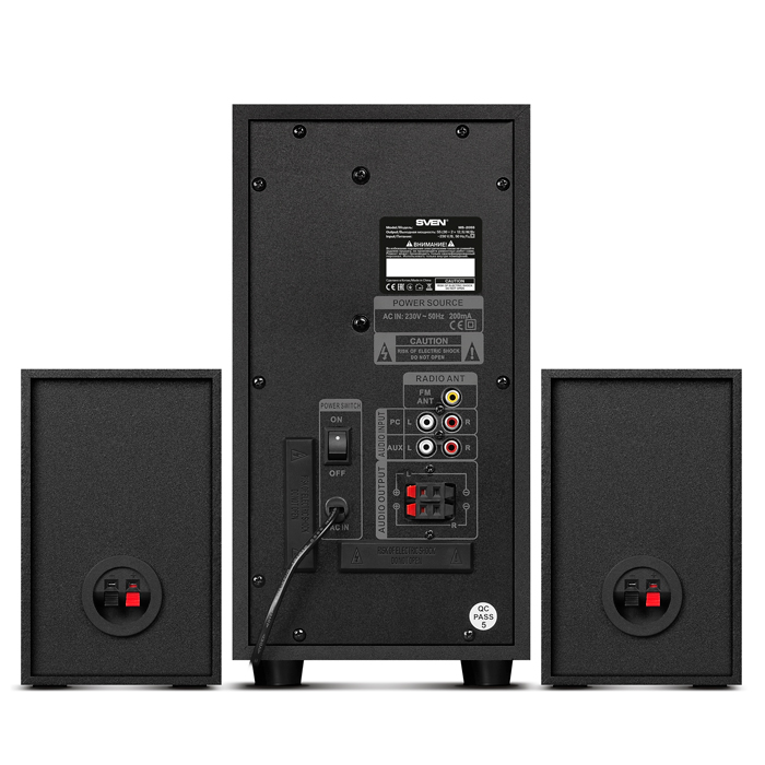 Колонки Sven MS-2055 (55W, Bluetooth 5.0, ПДУ, FM, USB, SD, MP3, black)