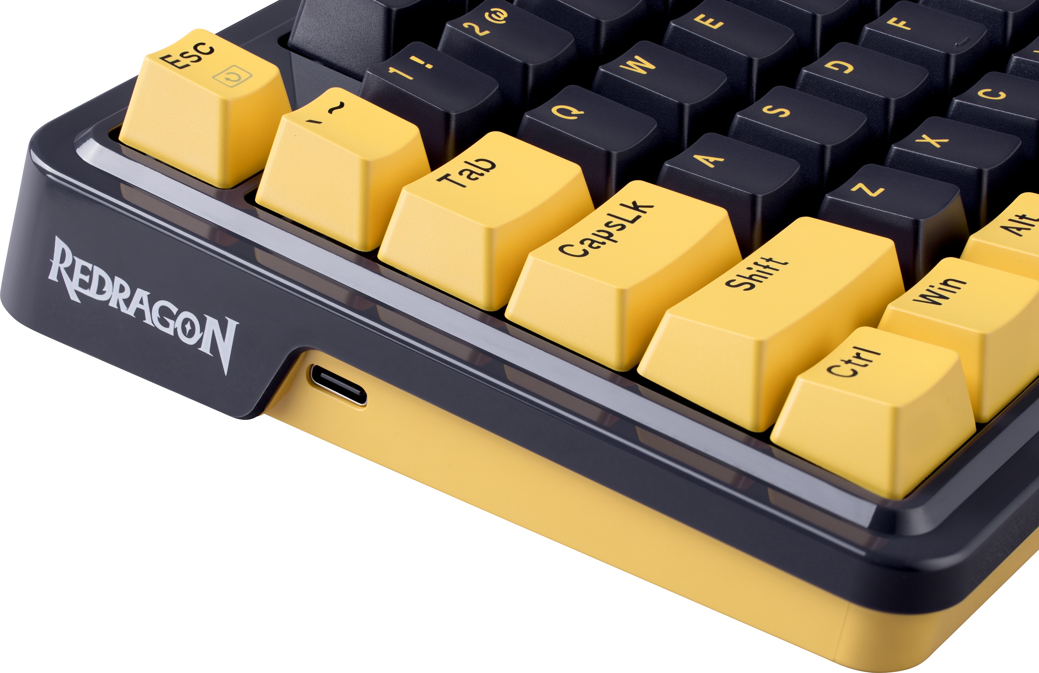 Клавиатура Redragon ELF (USB, механическая, RED Switch, игровая, программируемая RGB подсветка, мультимедийная, black-yellow)