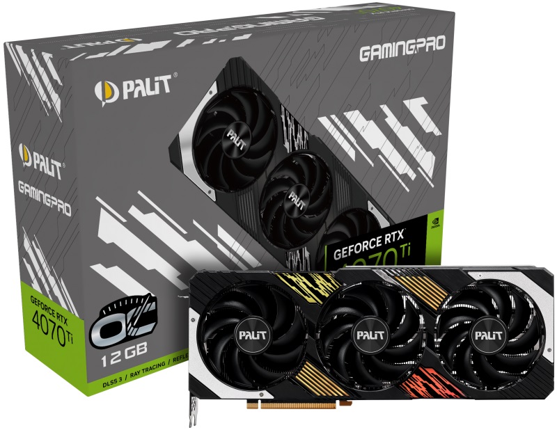 Видеокарта Palit GF RTX4070Ti GAMING PRO OC 12Gb (192bit, GDDR6X, HDMI+3xDP) RTL
