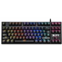 Клавиатура Defender Blitz GK-240L (USB, механическая, регулируемая радужная подсветка, игровая, мультимедийная, промо-код "Crossout", black)