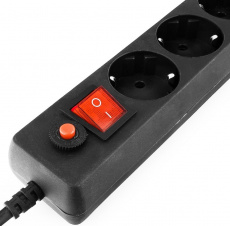 Сетевой фильтр Гарнизон (ECL-6-B-5, 6 розеток, 5 метров, 10A, black) OEM