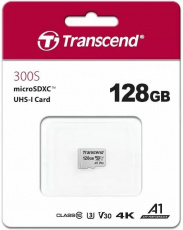 Карта памяти SDXCmicro Card 128Gb Transcend (TS128GUSD300S, Class 10, UHS-I U3, 100/35MB/s, без адаптера)