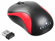 Мышь беспроводная Oklick 605SW (optical, 1200dpi, AAA, black-red)