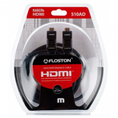 Кабель HDMIm-HDMIm 5.0м (ver.1.4, 510AD, 30AWG, поворотные разъемы) Floston