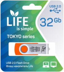 Флеш накопитель USB 2.0 32Gb LIFE TOKYO (LF32TOORANGE-01, orange)