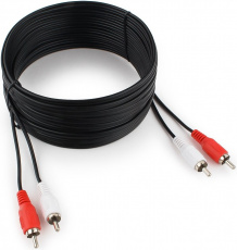 Кабель аудио 2 RCA (m)  - 2 RCA (m) 7.5m (CCA-2R2R-7.5M, экранированный, black) Cablexpert