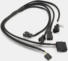 Разветвитель питания Molex (m) -> 4x Fan 4 pin (f) (CA-PWM-03, PWM, 0.42m, black) GELID