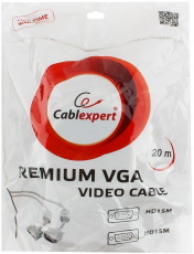 Кабель SVGA Pro 15m/15m 20.0m (CC-PPVGA-20M, медь, соединительный, 2 ферритовых фильтра, экранированный, beige) Cablexpert