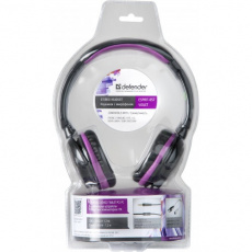 Наушники Defender Esprit-057  (накладные закрытые, с микрофоном, 1.2m, black-purple)
