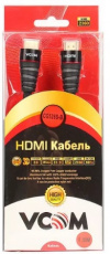 Кабель HDMI (m) - HDMI (m) 1.8m (CG526S-R, 4K, ver.2.0, медь, с позолоченными контактами, black-red) Vcom