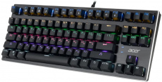 Клавиатура Acer OKW126 (USB, механическая, BLUE Switch, регулируемая подсветка, игровая, мультимедийная, 1.8m, black)