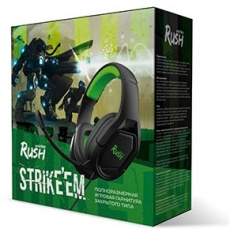 Наушники Smartbuy Rush Strike em SBHG-9720 (полноразмерные закрытые, с микрофоном, регулятор, игровые, 2.5m, black-green)