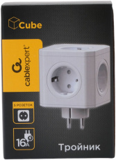 Сетевой фильтр Cablexpert Cube (CUBE-5-16-W, 5 розеток, 16A, 4000W, white) RTL
