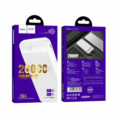 Внешний аккумулятор Hoco J52A (Li-Pol, 20000mAh, 2*USB, выход 2A, white)