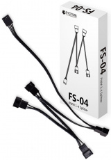 Разветвитель питания 4pin PWM Fan (m) -> 4x Fan 3pin (f) (FS-04, 200+100+100+100mm, black) ID-Cooling
