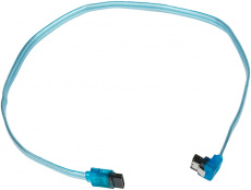 Кабель интерфейсный SATA 0.5m (CC-SATAM-DATA90-TR-50CM, угловой разъём, защёлки, tranparency-blue) Cablexpert