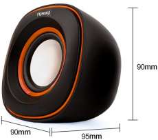 Колонки FUMIKO VEKTOR (3W, USB, black-orange)