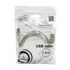 Кабель USB 2.0 Am - Bm 1.8m (CCF-USB2-AMBM-TR-6, медь, ферритовый фильтр, двойное экранирование, silver) Cablexpert