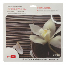 Коврик для мыши PC Pet (AM02, Orchids, пластиковый, антимикробный, 240x190x1mm)