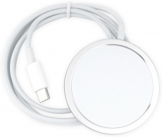 Зарядное устройство Cablexpert MP3A-PC-34 (беспроводное с магнитным выравниванием, 3A, 15W, кабель Type-C 1m, 54x54x5.5mm, white)