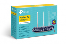 Роутер TP-LINK Archer A2 (RU) (733Mbps, 2.4/5GHz, 4 ports, 100Mbps, 3 внешние несъёмные антенны, grey-blue)