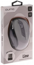 Мышь беспроводная QUMO Office Line Gray M63 (optical, 1600dpi, 2xAAA, black-grey)
