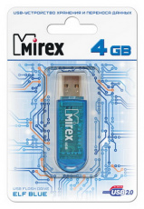 Флеш накопитель USB 2.0 4Gb Mirex Elf (blue)