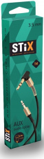 Кабель аудио 3.5mm Jack (m) - 3.5mm Jack (m) 1.0m (S-01 (00008995), угловой, black) Stix