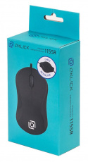 Мышь Oklick 115SR (USB, optical, 1000dpi, для ноутбука, 0.7m, black)