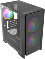 Корпус Powercase Alisio Micro Z3B ARGB (CAMZB-A3) (без БП, mATX, USB3.0, 3x ARGB Fan, black)