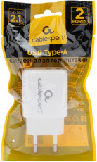 Адаптер питания Cablexpert MP3A-PC-58 (100-240V - 2x USB, 2.1А, 10.5W, white)