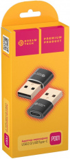 Переходник USB (m) - USB Type-C (f) (PD01, black) Dream