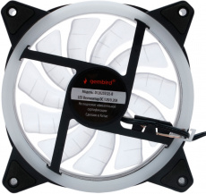 Вентилятор Gembird D12025S12L-B (120x120x25mm, Hydro, 1200rpm, 21dBa, 3+4pin, blue LED, black-white) RTL