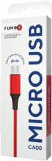 Кабель USB 2.0 Am - micro USB 1.0m (FCA08-01, 2.4A, нейлоновая оплётка, red) FUMIKO