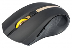 Мышь беспроводная Oklick 495MW (optical, 1600dpi, 2xAAA, black-gold)
