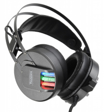 Наушники Oklick THUNDER HS-L550G (полноразмерные закрытые, с микрофоном, регулятор, игровые, 2.2m, подсветка, black-grey)