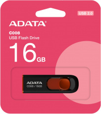 Флеш накопитель USB 2.0 16Gb ADATA C008 (AC008-16G-RKD, black-red)