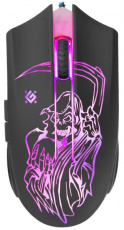 Мышь Defender Ghost GM-190L (USB, optical, 3200dpi, игровая, подсветка, промо-код "War Thunder", коврик, black)